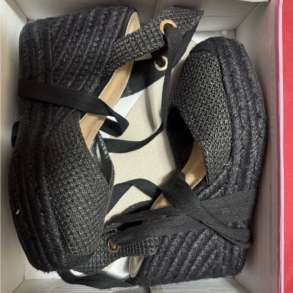 Black Wedge Sandals